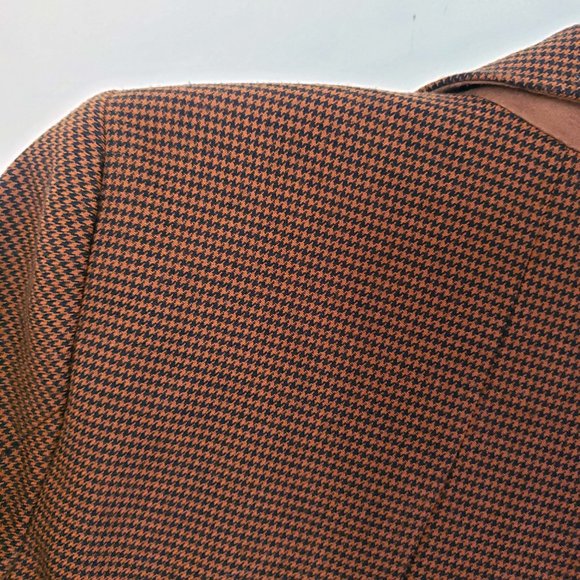 Forever 21 Women's S Copper Lined Button Hounds Tooth Pattern Suit Coat Blazer - Picture 8 of 12